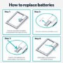 Rectangular Backlit Bathroom Mirror with Battery Operated Lights 700 x 500mm - Vela