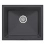 Single Bowl Inset / Undermount Gunmetal Grey Granite Kitchen Sink with Reversible Drainer - Essence