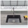 Single Bowl Inset / Undermount Gunmetal Grey Granite Kitchen Sink with Reversible Drainer - Essence