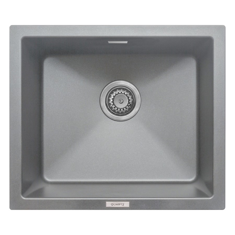 Single Bowl Inset / Undermount  Grey Granite Kitchen Sink with Reversible Drainer - Essence
