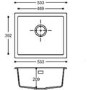 Single Bowl Inset / Undermount  Grey Granite Kitchen Sink with Reversible Drainer - Essence