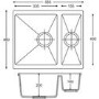 1.5 Bowl Inset / Undermount Black Granite Kitchen Sink with Reversible Drainer - Essence
