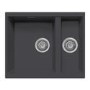 1.5 Bowl Inset / Undermount Gunmetal Grey Granite Kitchen Sink with Reversible Drainer - Essence