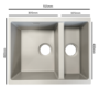 1.5 Bowl Undermount White Granite Composite Kitchen Sink Reversible - Essence