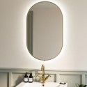 VENBB800B Oval Brass Backlit Bathroom Mirror with Battery Operated Lights 500 x 800mm - Venus
