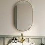 Oval Brass Backlit Bathroom Mirror with Battery Operated Lights 500 x 800mm - Venus