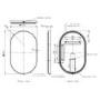 Oval Brass Backlit Bathroom Mirror with Battery Operated Lights 500 x 800mm - Venus