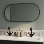 Oval Black Backlit Heated Bathroom Mirror with Lights 500 x 1000mm - Venus