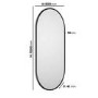 Oval Black Backlit Heated Bathroom Mirror with Lights 500 x 1000mm - Venus
