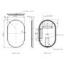 Oval Black Backlit Bathroom Mirror with Battery Operated Lights 500 x 800mm - Venus