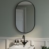 Oval Black Backlit LED Heated Bathroom Mirror 500 x 800mm - Venus