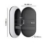 Single Door Oval Black Heated Bathroom Mirror Cabinet with Lights & Socket 900 x 450mm- Venus