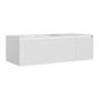1200mm White Fluted Wall Hung Vanity Unit with Aluminium Basin - Venice