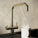 VESSQ4BB Brass 4 in 1 Instant Boiling Hot Square Kitchen Mixer Tap with 2.4L Boiler and Filter - Pronto Vesta