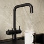 Matt Black 4 in 1 Instant Boiling Hot Kitchen Mixer Square Tap with 3L Boiler - Pronto Vesta