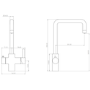 Nickel 4 in 1 Instant Boiling Hot Square Kitchen Mixer Tap with 2.4L Boiler - Pronto Vesta