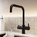 Black 3 in 1 Square Spout Boiling Hot Kitchen Mixer Tap with 3L Boiler - Pronto Vesta