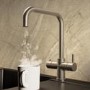 Nickel 3 in 1 Square Spout Instant Boiling Hot Kitchen Mixer Tap with 3L Boiler - Pronto Vesta