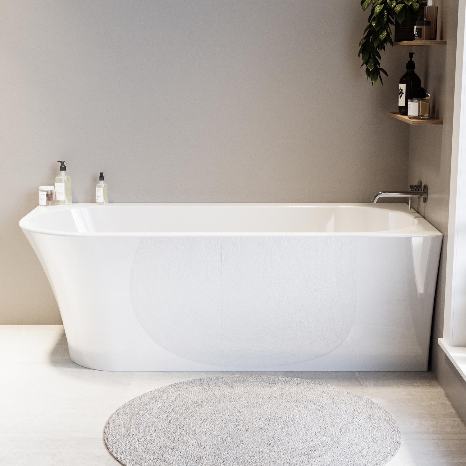 Vigo White Freestanding Single Ended Right Hand Corner Bath 1700 X 750Mm
