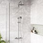 ALMOST PERFECT - Chrome Round Thermostatic Bar Mixer Shower Set with Slide Rail Kit & Hand Shower - Vira