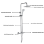 ALMOST PERFECT - Chrome Round Thermostatic Bar Mixer Shower Set with Slide Rail Kit & Hand Shower - Vira