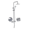 Thermostatic Mixer Bar Shower with Round Overhead &amp; Handset - Vira