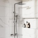 VIRASQCH2 Chrome 2 Outlet Square Thermostatic Bar Mixer Shower Set with Hand Shower - Vira