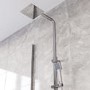 ONLY OPENED - Chrome Thermostatic Mixer Shower with Square Overhead & Handset - Vira