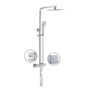 ONLY OPENED - Chrome Thermostatic Mixer Shower with Square Overhead & Handset - Vira