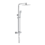 ONLY OPENED - Chrome Thermostatic Mixer Shower with Square Overhead & Handset - Vira