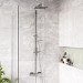 Chrome Thermostatic Mixer Shower with Square Overhead & Hand Shower - Vira