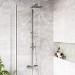 Chrome Thermostatic Mixer Shower with Square Overhead & Handset - Vira