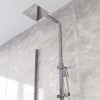 Chrome Thermostatic Mixer Shower with Square Overhead &amp; Handset - Vira