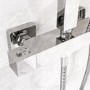 GRADE A2 - Chrome Square Thermostatic Bar Mixer Shower Set with Slide Rail Kit & Hand Shower - Vira