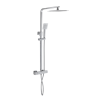 Chrome Thermostatic Mixer Shower with Square Overhead &amp; Handset - Vira