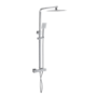 GRADE A1 - Chrome Thermostatic Mixer Shower with Square Overhead & Handset - Vira