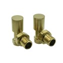 VLV-PRT/AG Brass Angled Radiator Valves - For Pipework Which Comes From The Wall - Reina