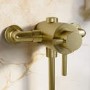 Brushed Brass 1 Outlet Exposed Thermostatic Shower Valve - Volta
