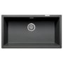 Single Bowl Undermount Gunmetal Grey Granite Kitchen Sink with Reversible Drainer - Essence