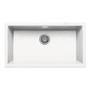 Single Bowl Undermount White Granite Kitchen Sink with Reversible Drainer - Essence