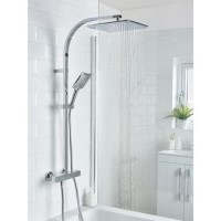 Bristan Vertico Thermostatic Mixer Bar Shower with Square Overhead & Handset Bristan Vertico Thermostatic Mixer Bar Shower with Square Overhead & Handset