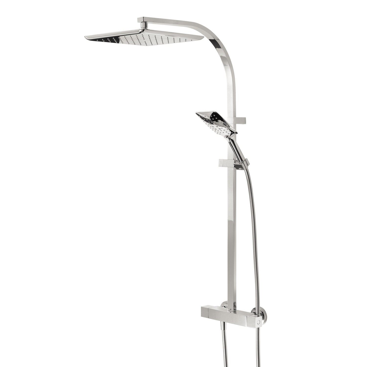 Liva Chrome Square Thermostatic Dual Shower Pack | Easy Bathrooms Liva Chrome Square Thermostatic Dual Shower Pack | Easy Bathrooms