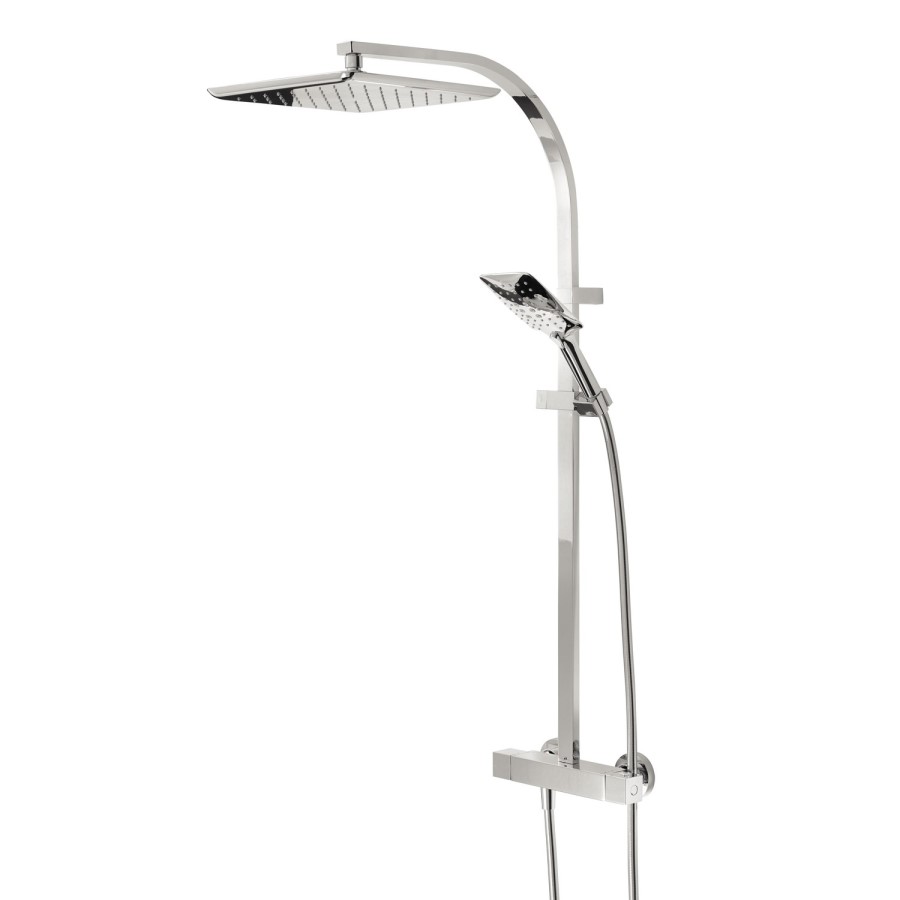 Bristan Vertico Thermostatic Mixer Bar Shower with Square Overhead & Handset