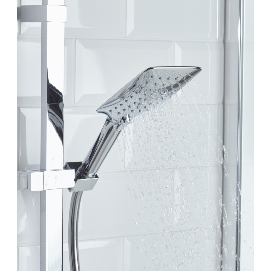Bristan Vertico Thermostatic Mixer Bar Shower with Square Overhead & Handset