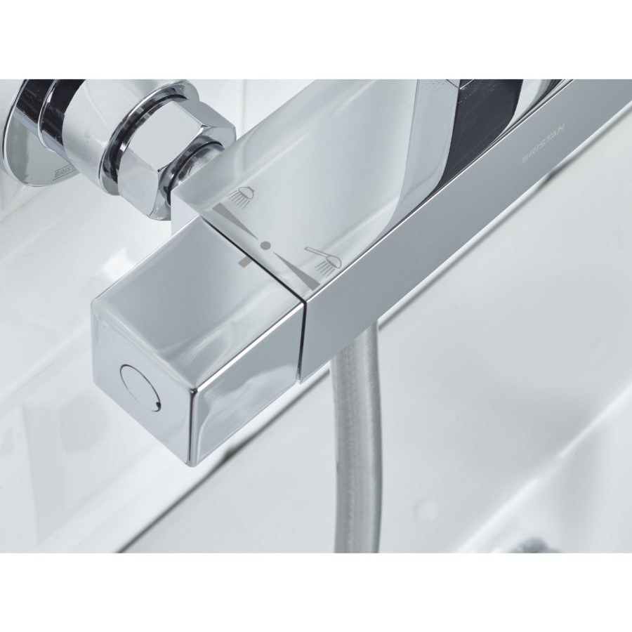 Bristan Vertico Thermostatic Mixer Bar Shower with Square Overhead & Handset
