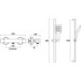 Bristan Vertico Thermostatic Mixer Bar Shower with Slide Rail & Square Handset 