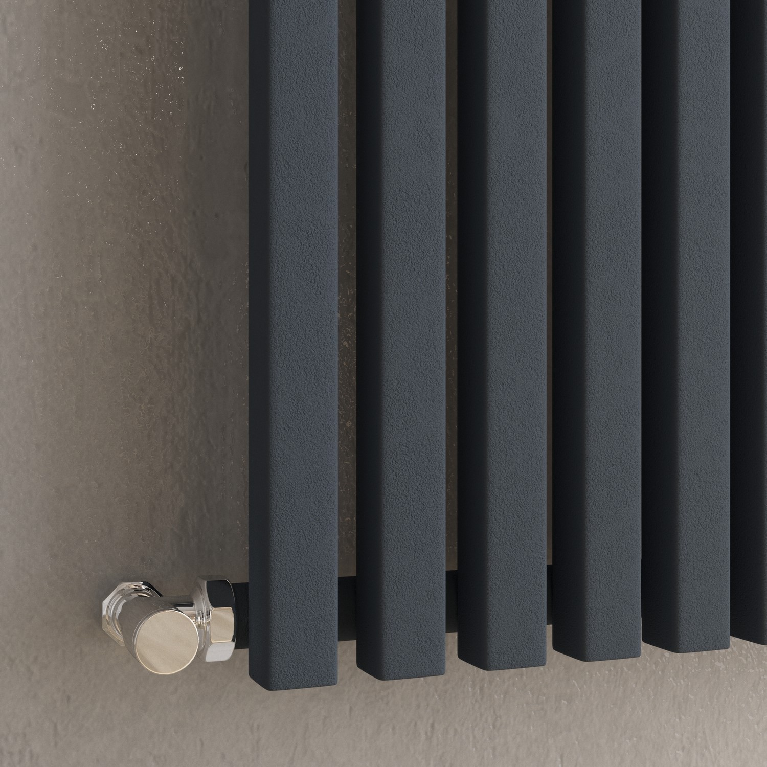 Ravello Anthracite Vertical Square Designer Radiator 1800x450mm Single ...
