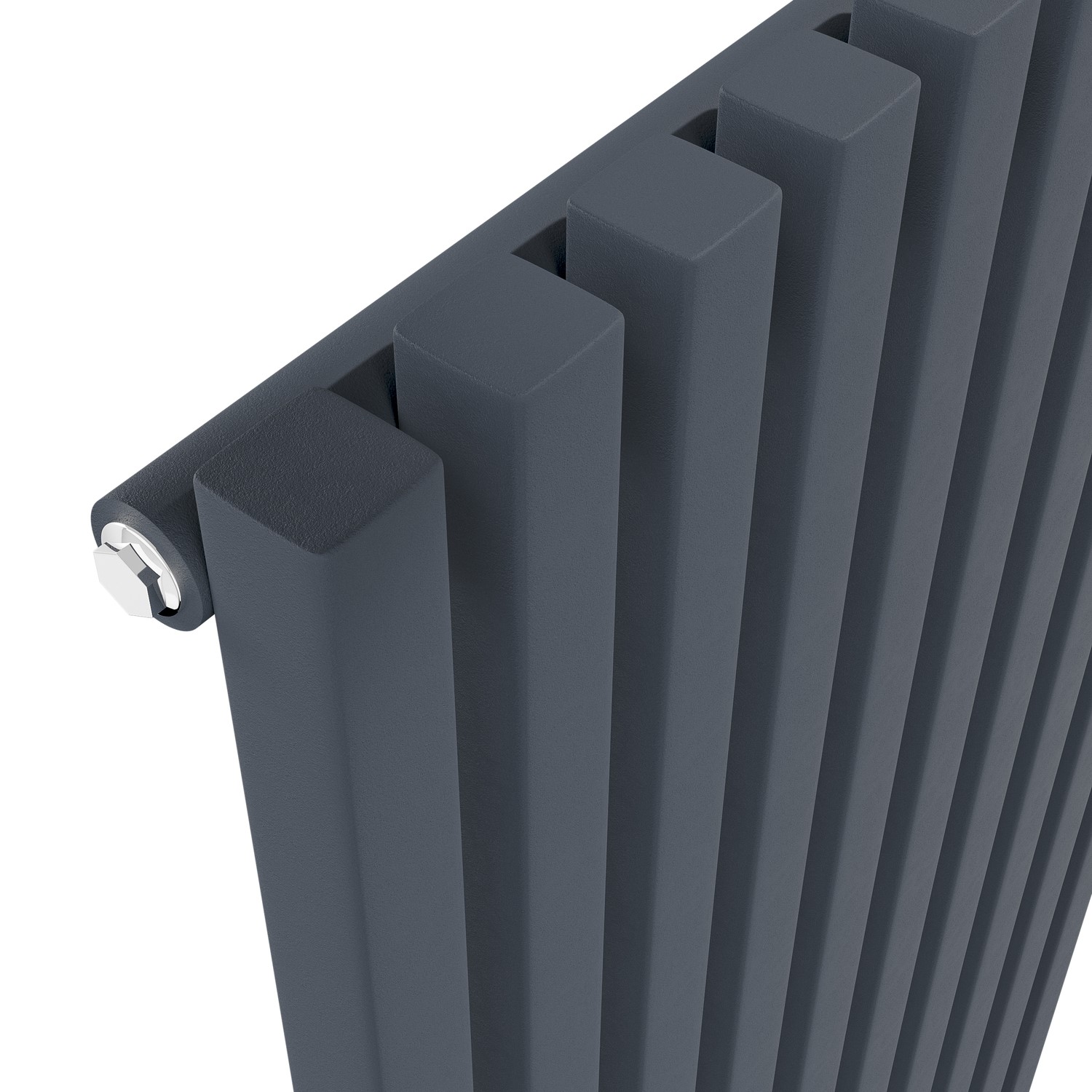 Ravello Anthracite Vertical Square Designer Radiator 1800x450mm Single ...
