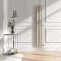 Linen Vertical Smart Electric Radiator with Wi-Fi Thermostat - 1KW - H1600xW236 - Bathroom Safe