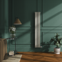 Linen Vertical Smart Electric Radiator with Wi-Fi Thermostat - 1KW - H1600xW236 - Bathroom Safe